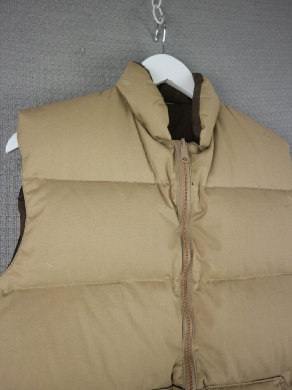 1980s Reversible Beige / Brown Hunting Vest Mens Medium - Picture 3 of 12